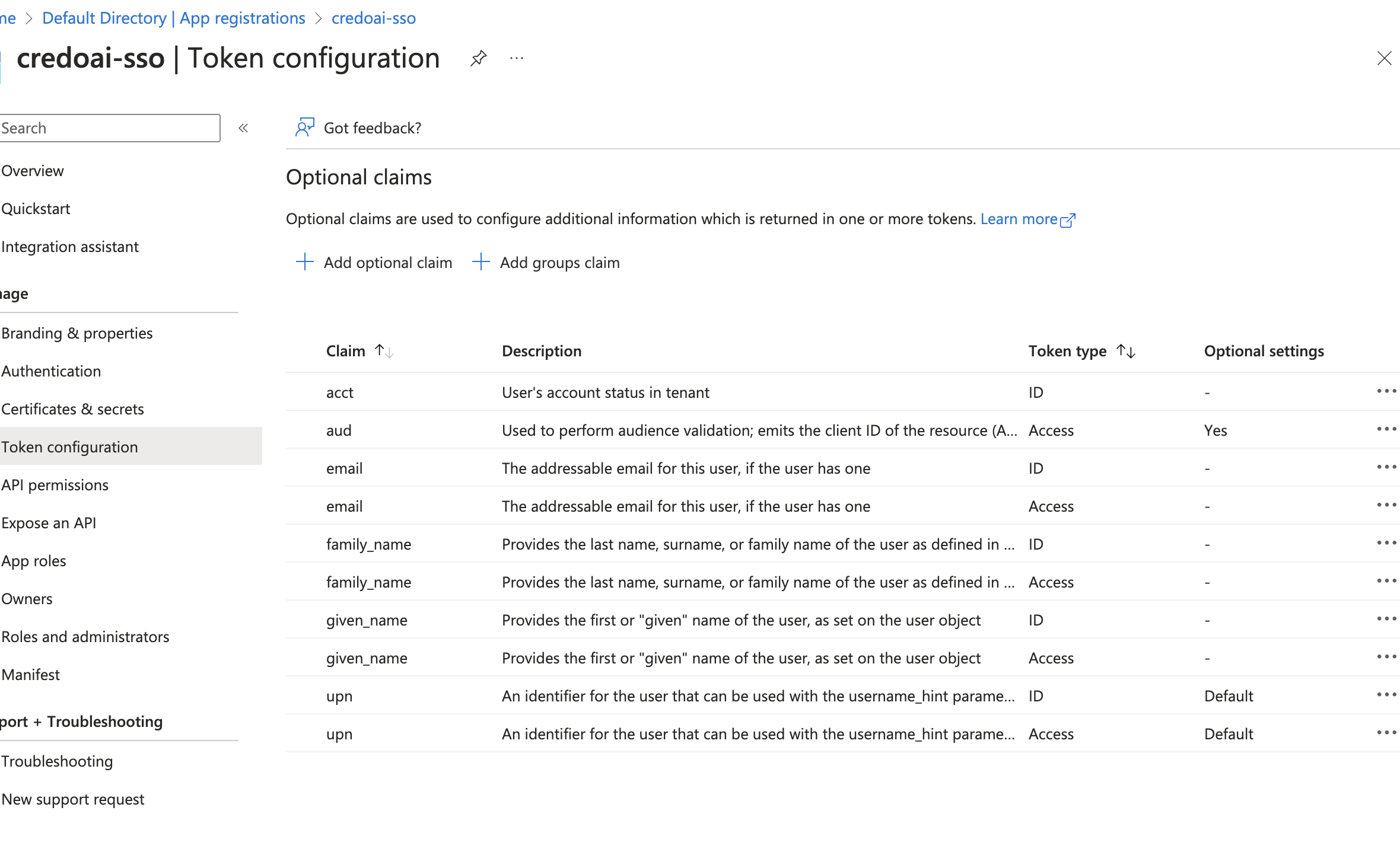 Token Configuration